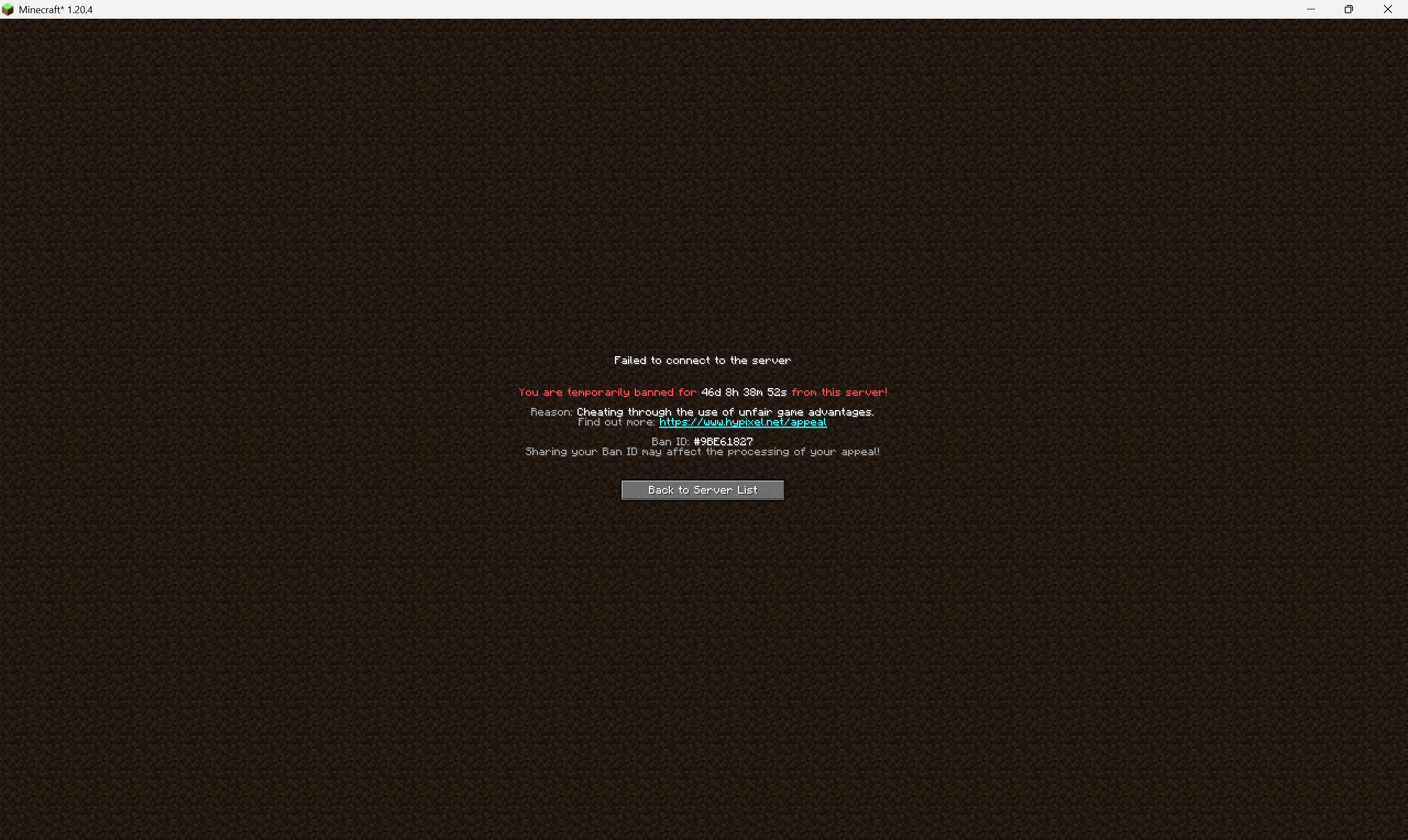 Hypixel 整蛊页面 Fake Hypixel Banned